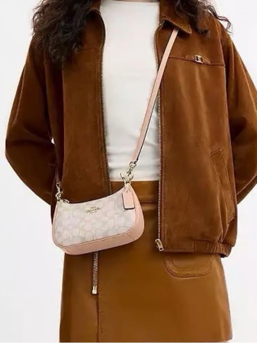 Coach Signature Pastel mini Teri Pink & Cream Shoulder Bag - Picture 3 of 10
